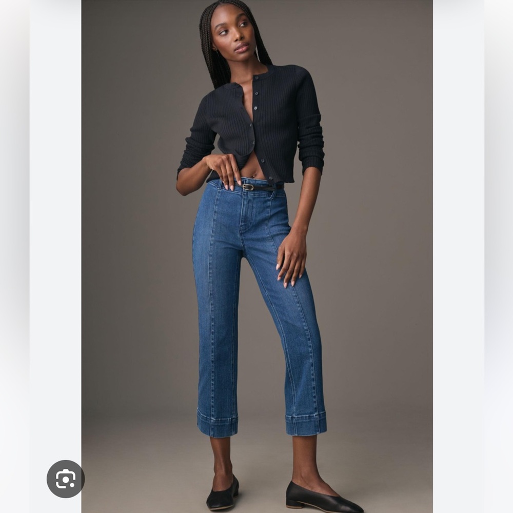 Pilcro and the Letterpress Anthropologie high waist cropped ankle jeans